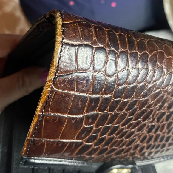 EUC Vintage Brighton Stacey Croc Embossed Bag and Wallet - Picture 8 of 11